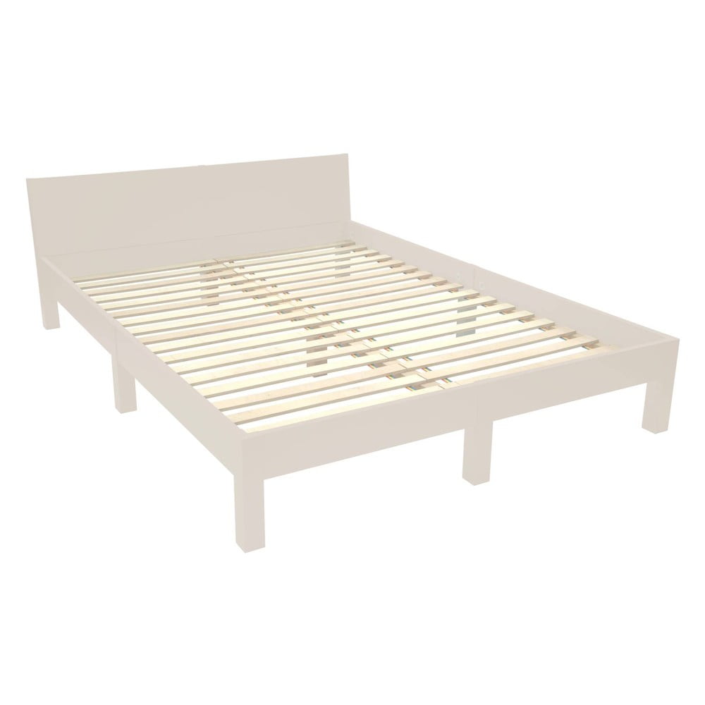 Letto matrimoniale beige in legno di faggio con griglia 140x200 cm Dabi - Ragaba | Letti matrimoniali