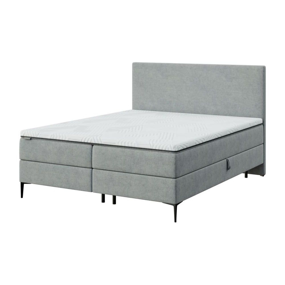 Letto boxspring grigio con spazio contenitivo 160x200 cm Bufo – MESONICA | Letti boxspring