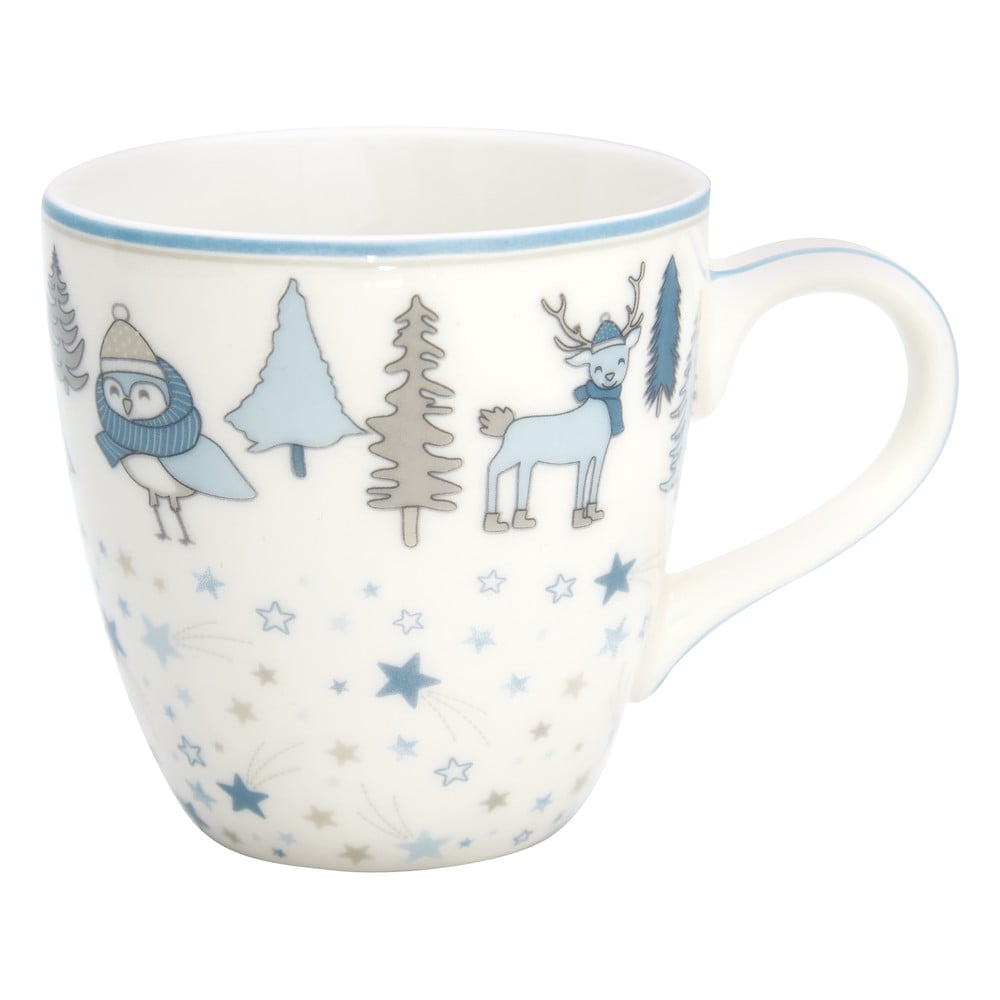 Tazza in gres bianco e blu Kids Forrest - Green Gate | Tazze per bambini