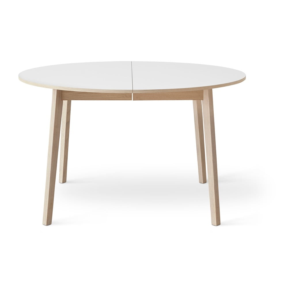 Tavolo da pranzo rotondo estensibile con piano bianco e pannello extra ø 130 cm Single - Hammel Furniture | Tavoli da pranzo