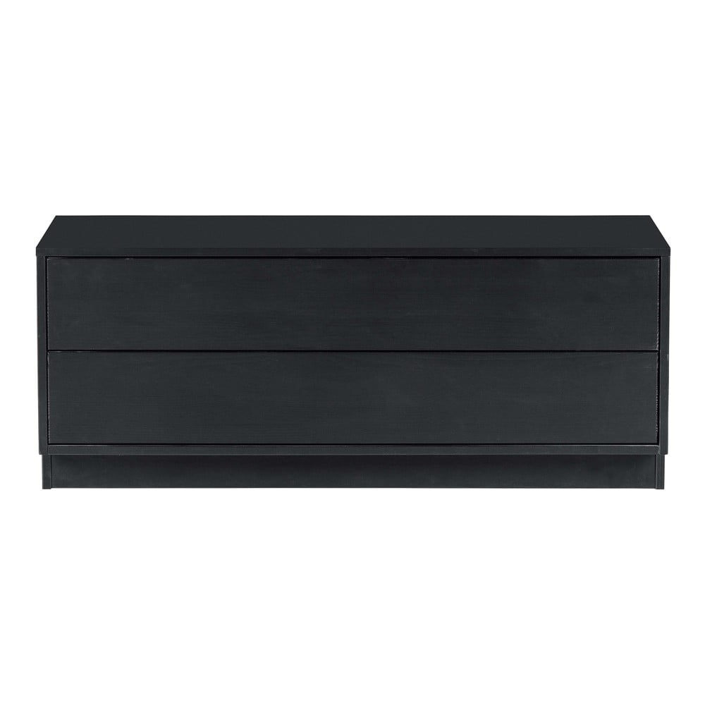 Tavolo TV modulare nero in legno di pino 100x40 cm Finca - WOOOD | Sistemi di scaffalatura componibili