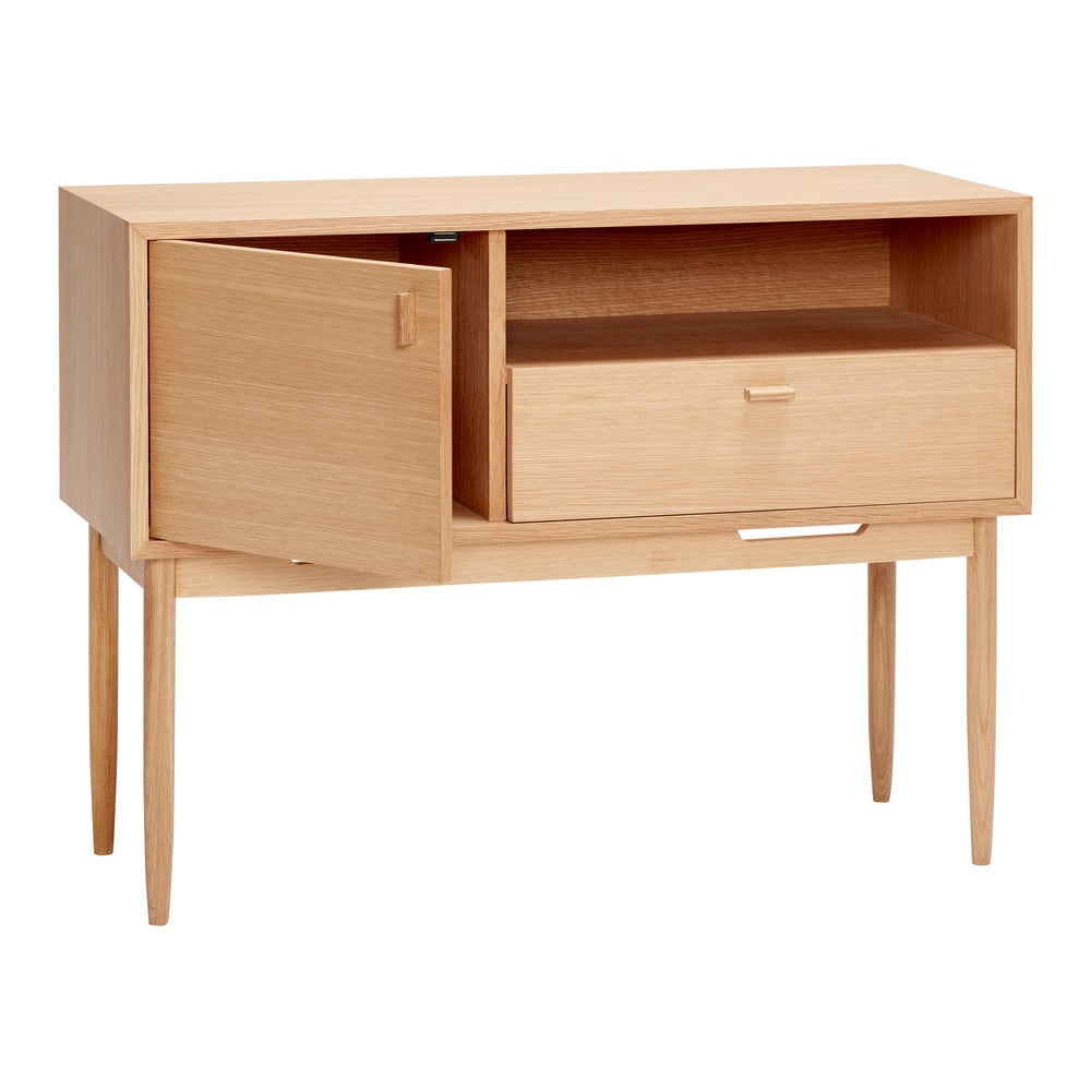 Cassettiera alta in rovere decorato in colore naturale 100x75 cm Cube - Hübsch | Cassettiere