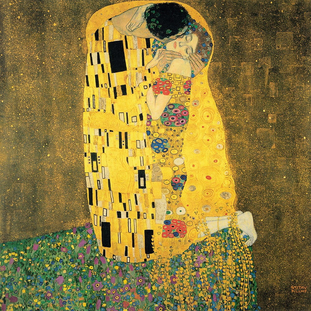 Riproduzione di Gustav Klimt Il bacio, 50 x 50 cm Gustav Klimt - The Kiss - Fedkolor | Quadri