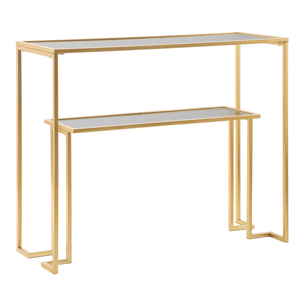 Consolle con piano in vetro color oro 35x100 cm Level - Mauro Ferretti | Tavoli consolle