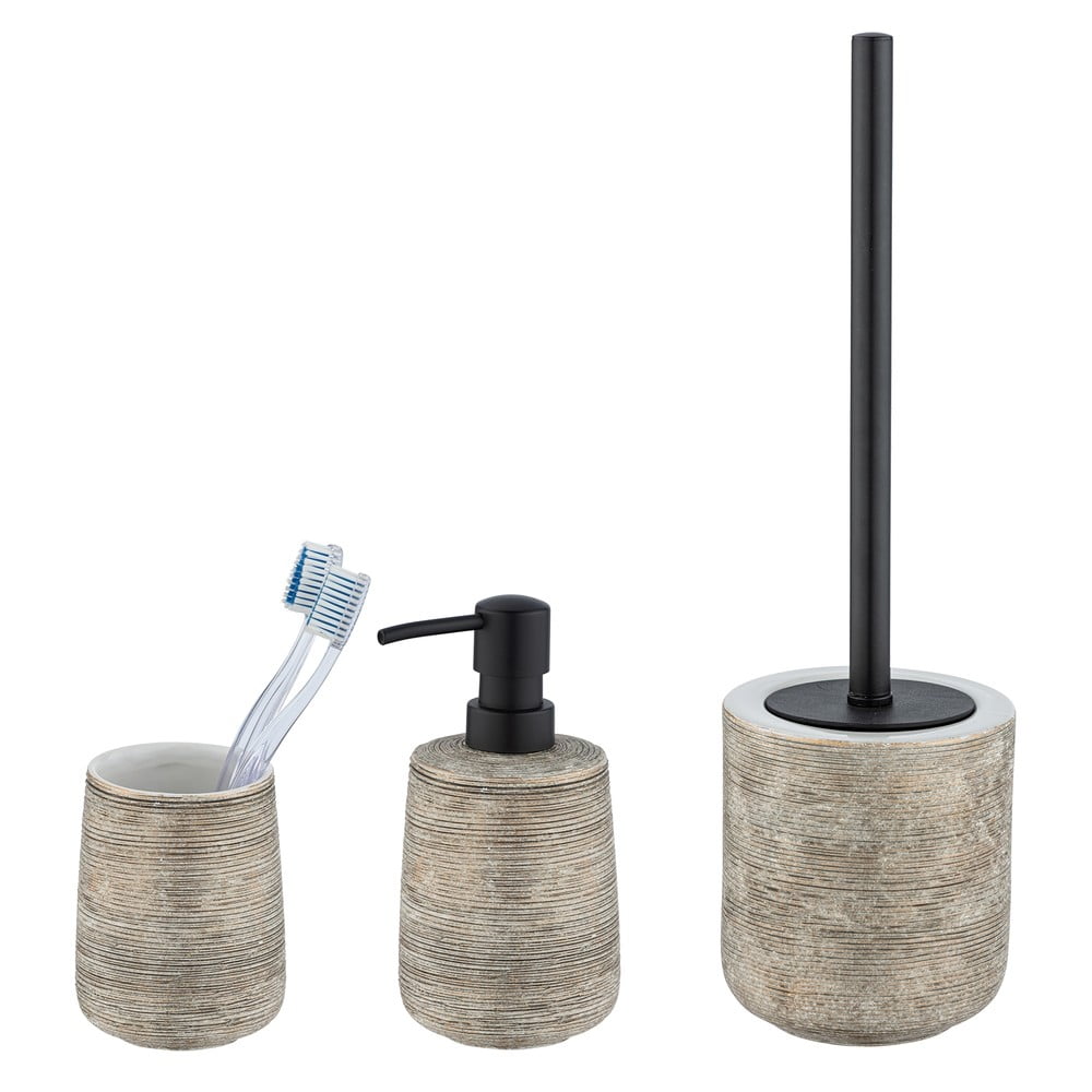 Set di accessori da bagno in ceramica marrone Fedio - Wenko | Set accessori per il bagno