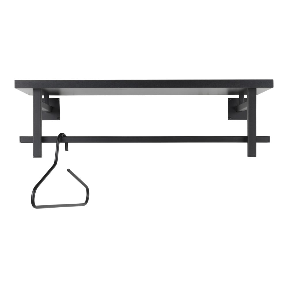 Appendiabiti da parete in metallo nero con ripiano Simplon - Spinder Design | Attaccapanni