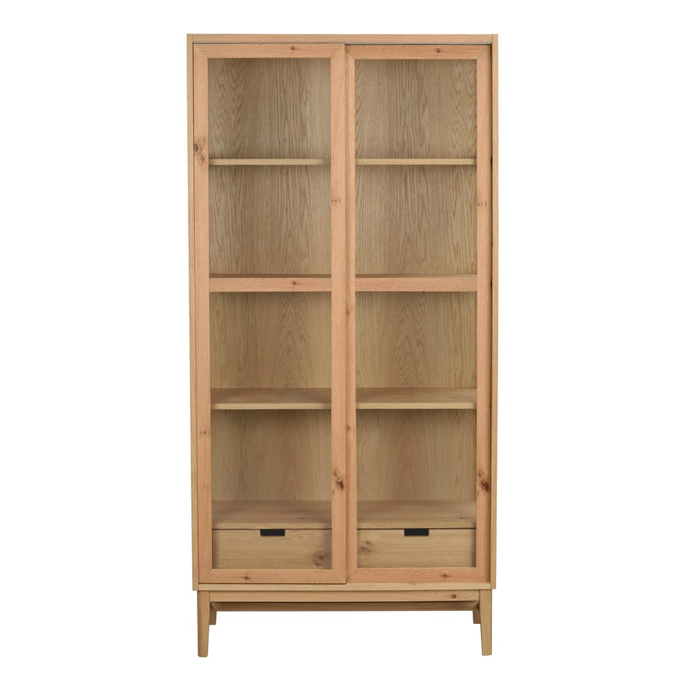 Vetrina in rovere con ante scorrevoli in colore naturale 100x203 cm Hazelton - Rowico | Vetrine