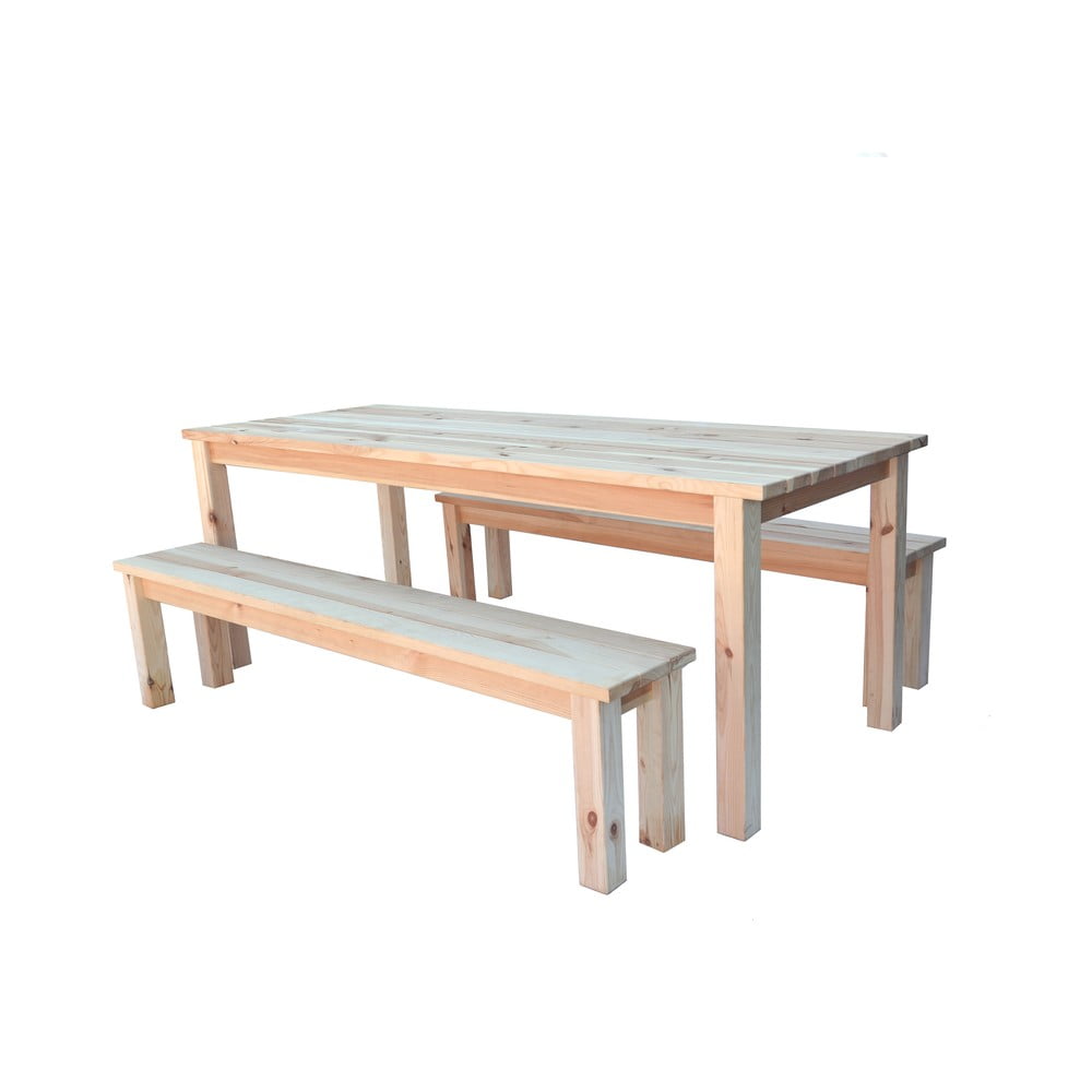 Set da pranzo da giardino in legno di pino per 4 persone Classic - Rojaplast | Set per zona pranzo da giardino