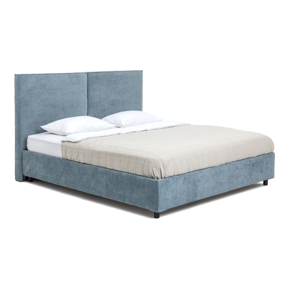 Letto matrimoniale imbottito blu con contenitore e rete inclusi 180x200 cm Myra Bold – Bonami Selection | Letti matrimoniali
