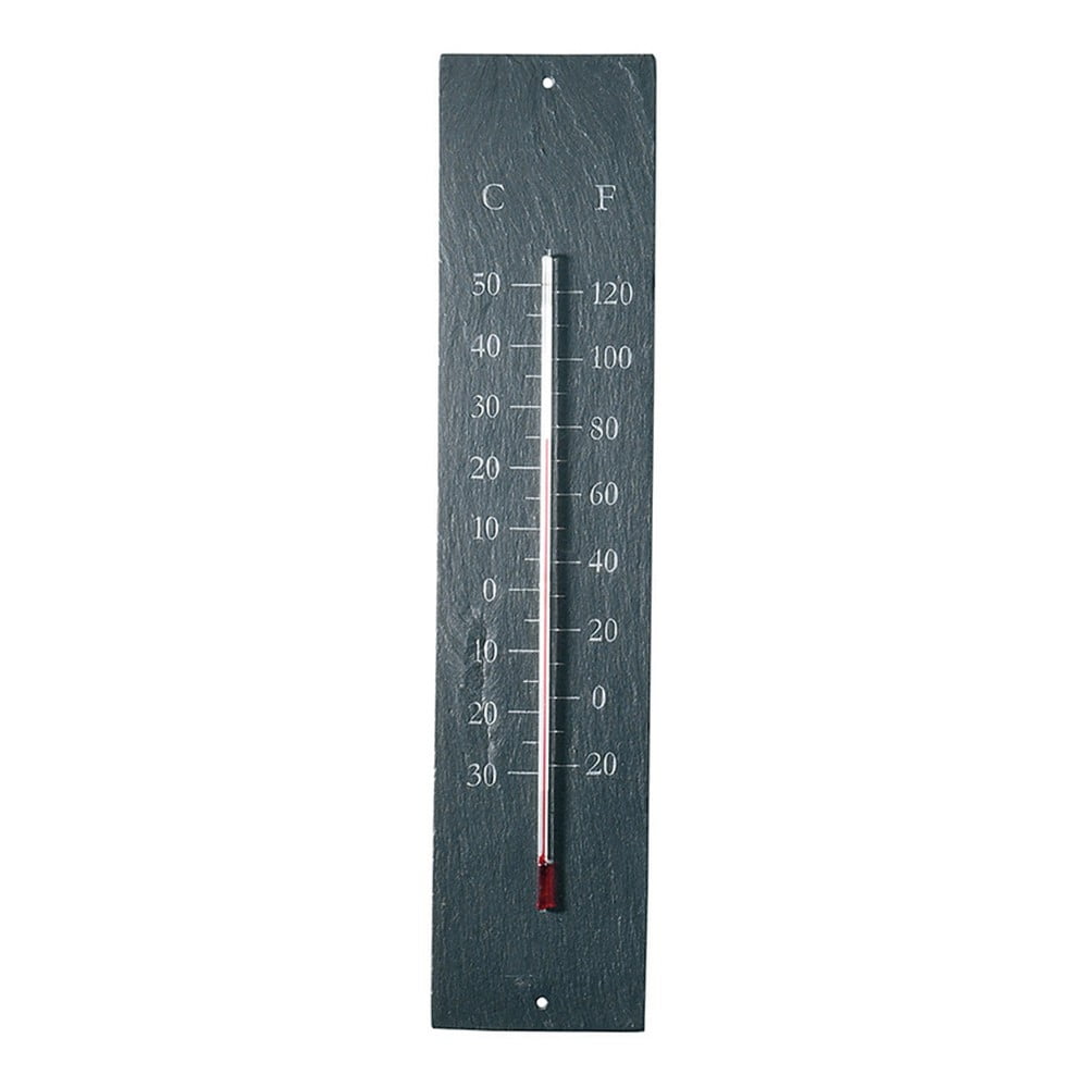 Termometro da parete in ardesia liscia, 45 x 10 cm - Esschert Design | Termometri da esterno