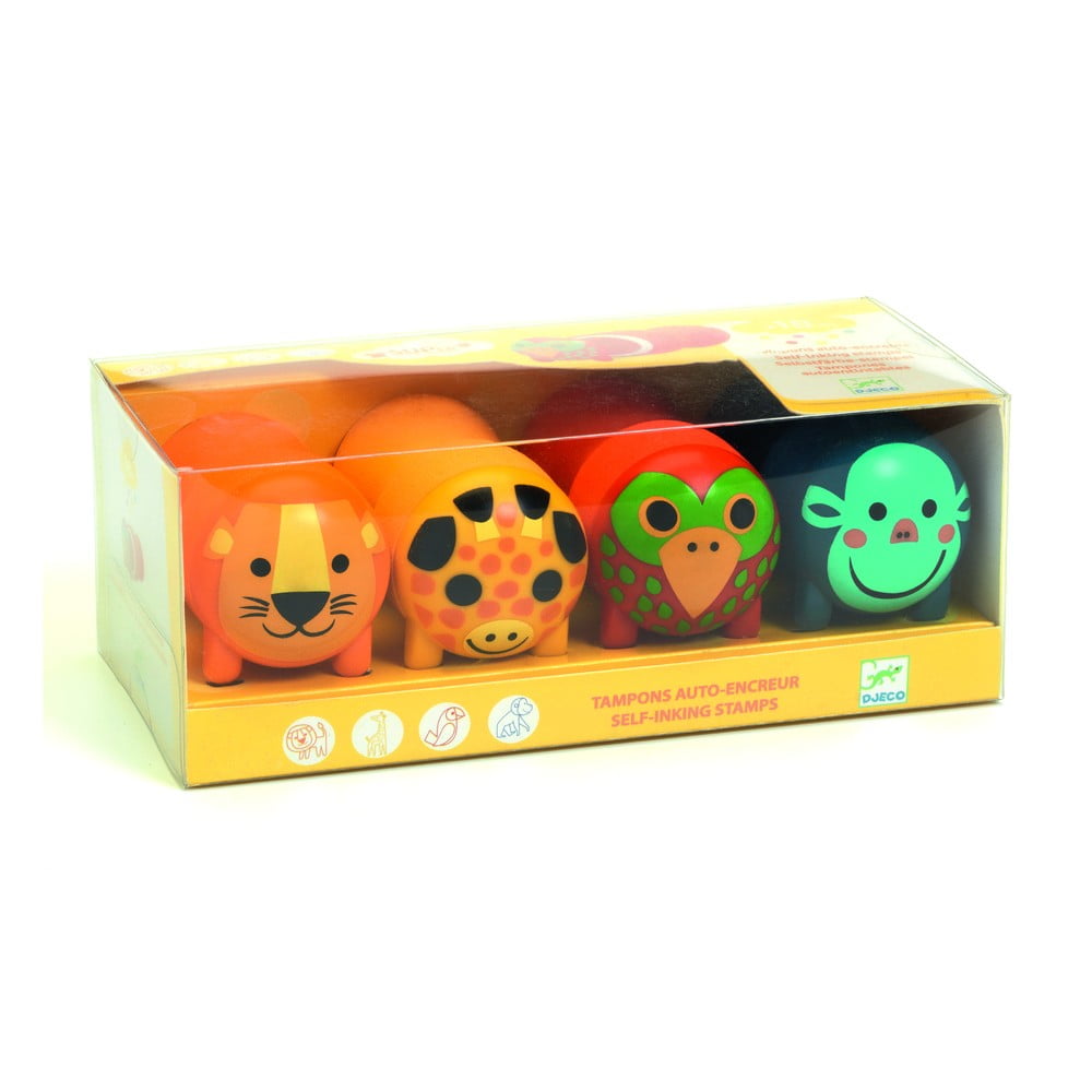 Francobolli per bambini in set da 4 Safari zvířátka - Djeco | Materiale artistico