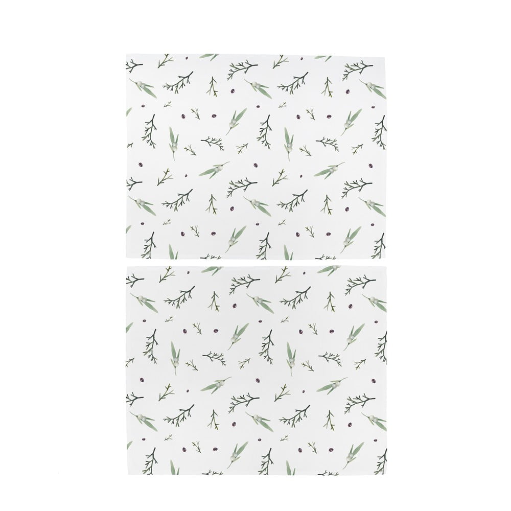 Tovagliette di stoffa con motivo natalizio in set da 2 35x45 cm Delicate Green - Butter Kings | Tovagliette