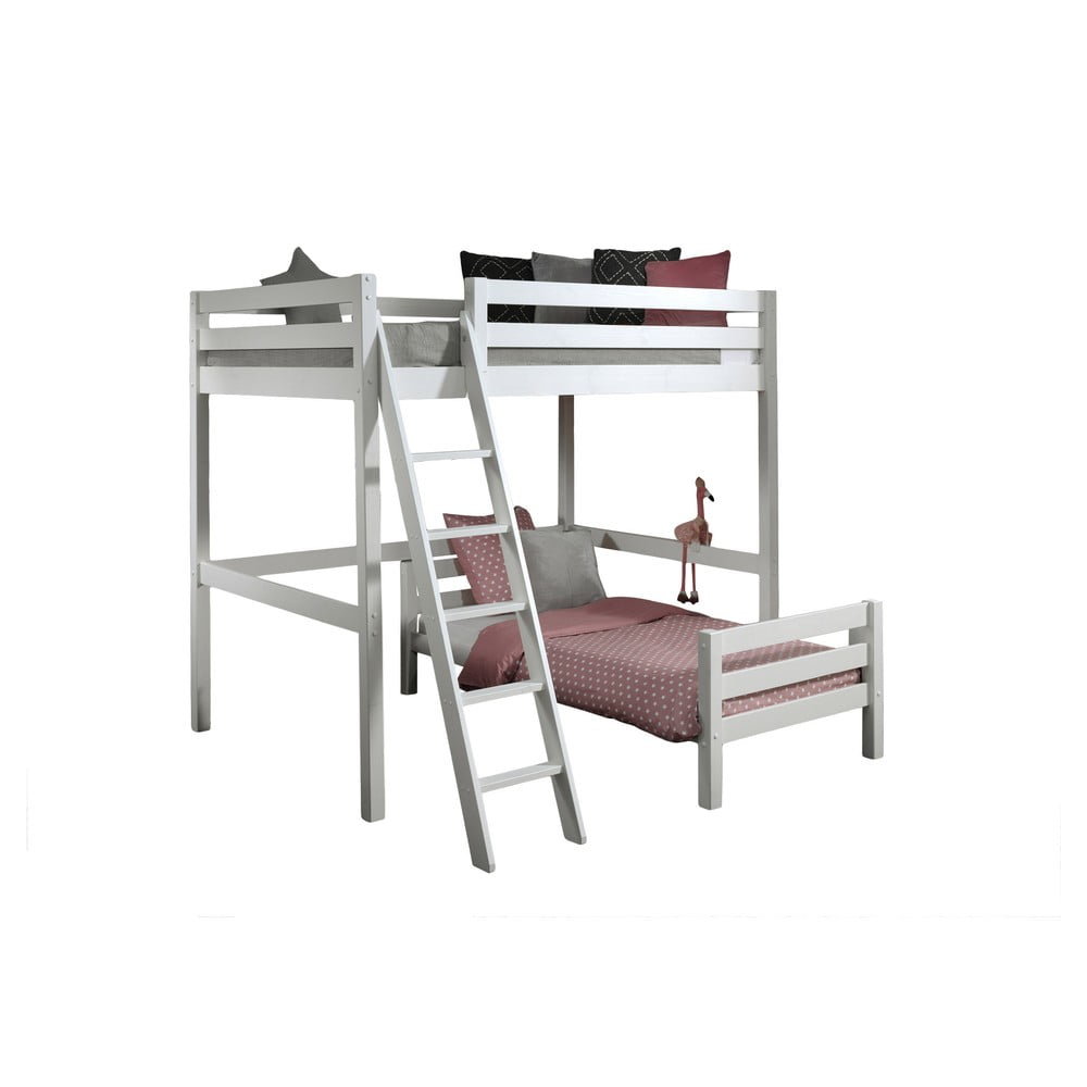 Letto a castello bianco in legno di pino PINO - Vipack | Letti per bambini