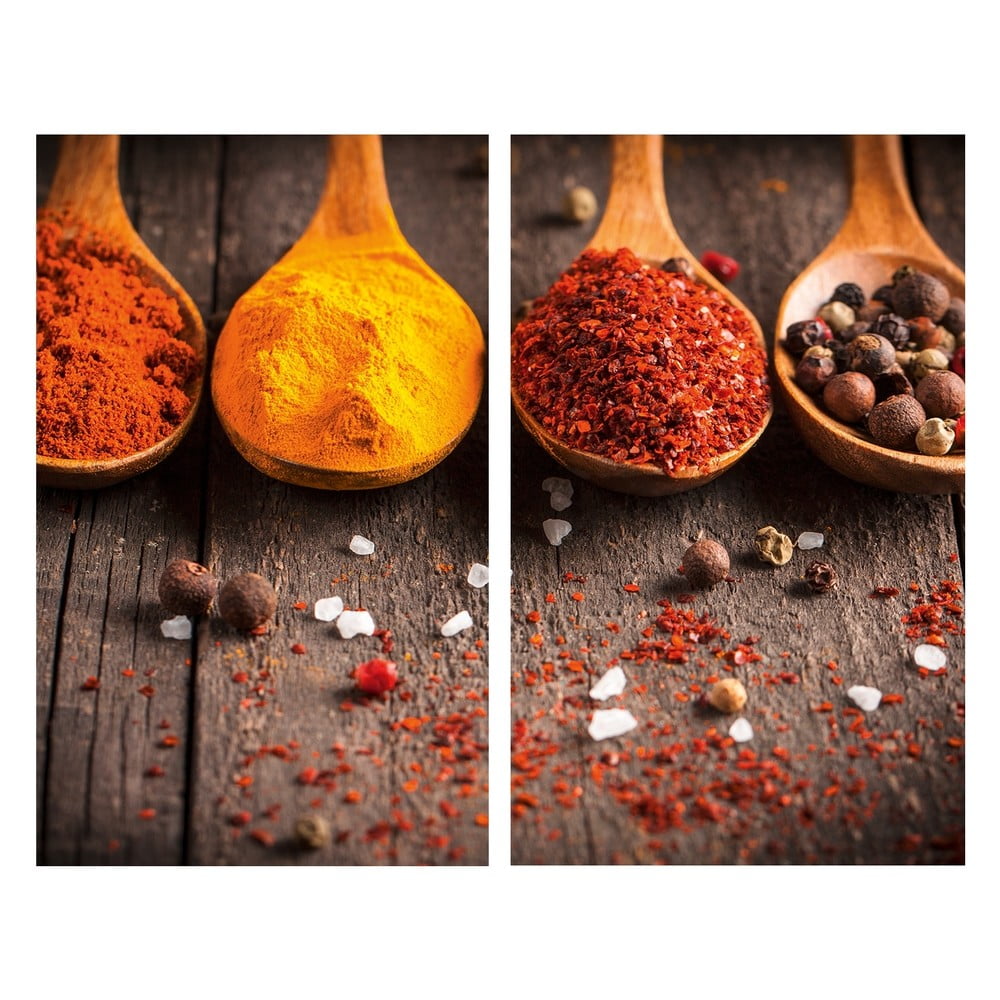 Coprifuoco in vetro temperato in set da 2 52x30 cm Curry - Allstar | Coperture per piani cottura