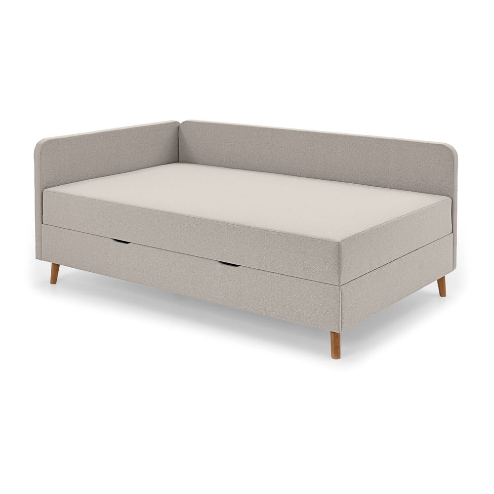 Letto singolo imbottito beige con contenitore con materasso incluso 120x200 cm Cabana – Meise Möbel | Letti singoli