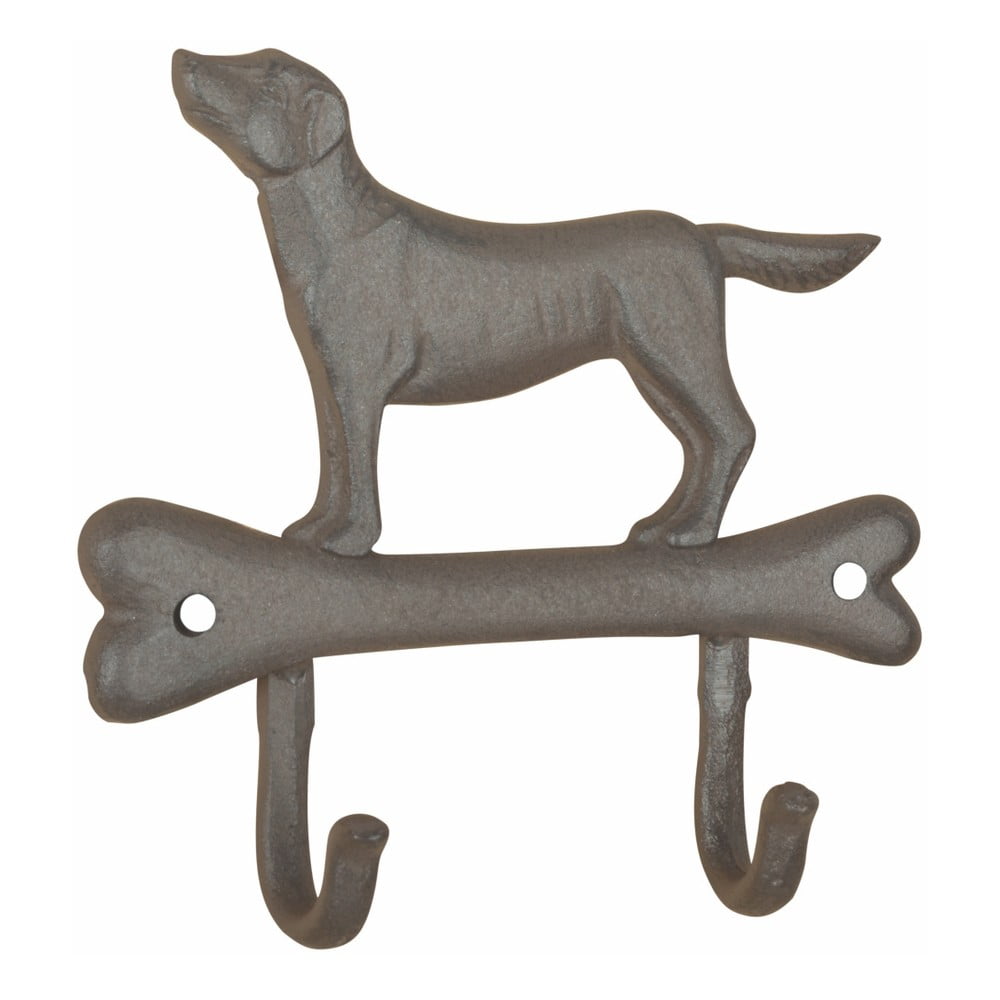 Gancio da parete in ghisa con motivo di cani e ossa - Esschert Design | Attaccapanni