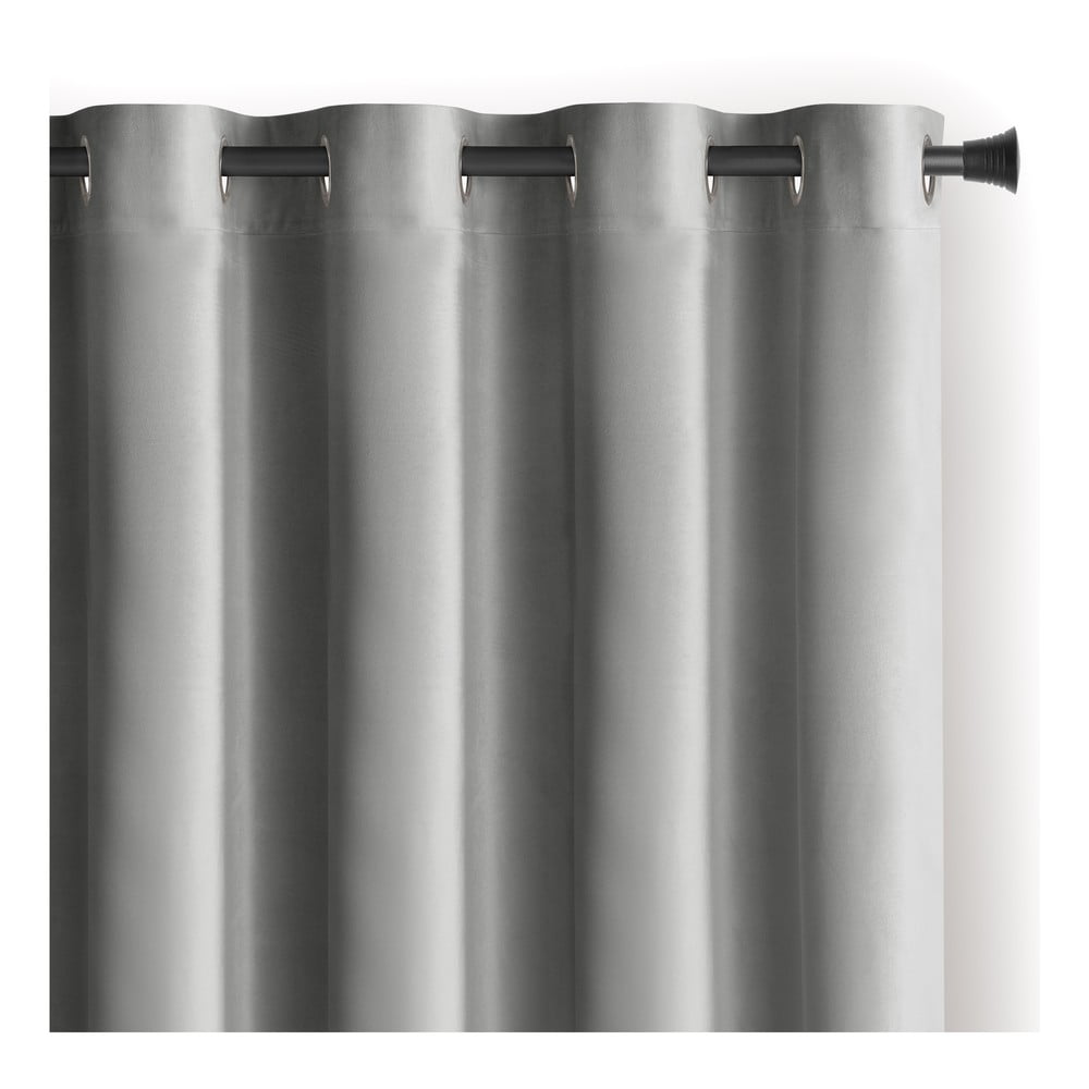 Tenda parzialmente oscurante grigio chiaro in velluto 140x245 cm Eyelets – Restilo | Tende