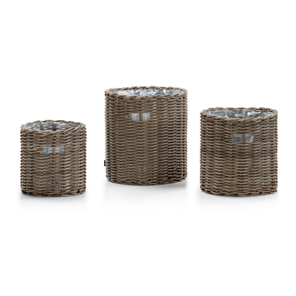 Coprivaso in set di 3 pezzi in rattan artificiale ø 42 cm - Bonami Essentials | Vasi per fiori