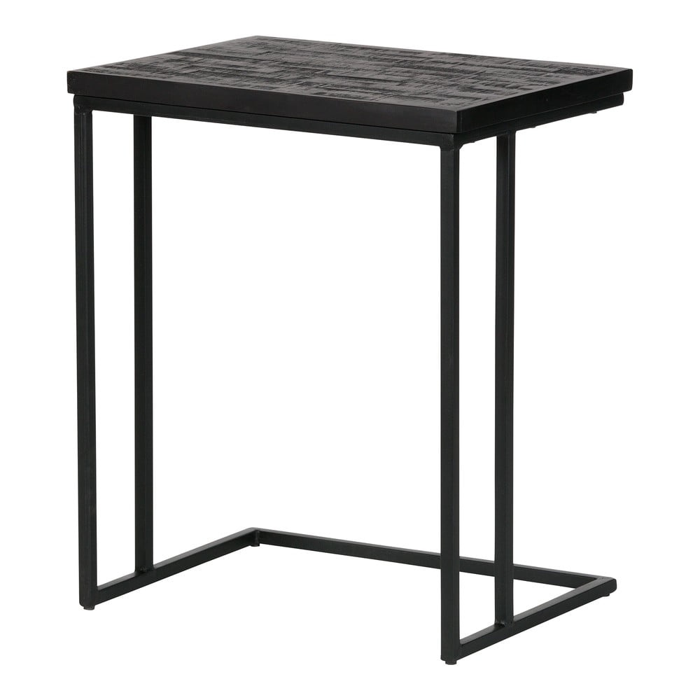 Tavolino nero con piano in teak riciclato Shape Sharing - BePureHome | Tavolini