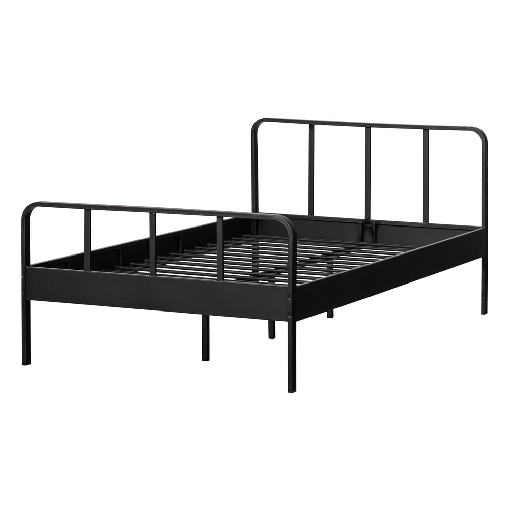 Letto singolo in metallo nero con griglia 120x200 cm Mees - WOOOD | Letti singoli