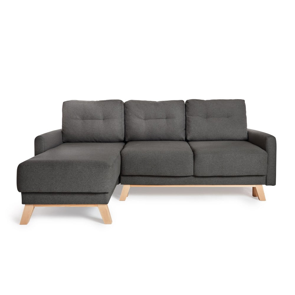 Divano letto variabile grigio scuro ad angolo Pop - Bonami Selection | Divani ad angolo