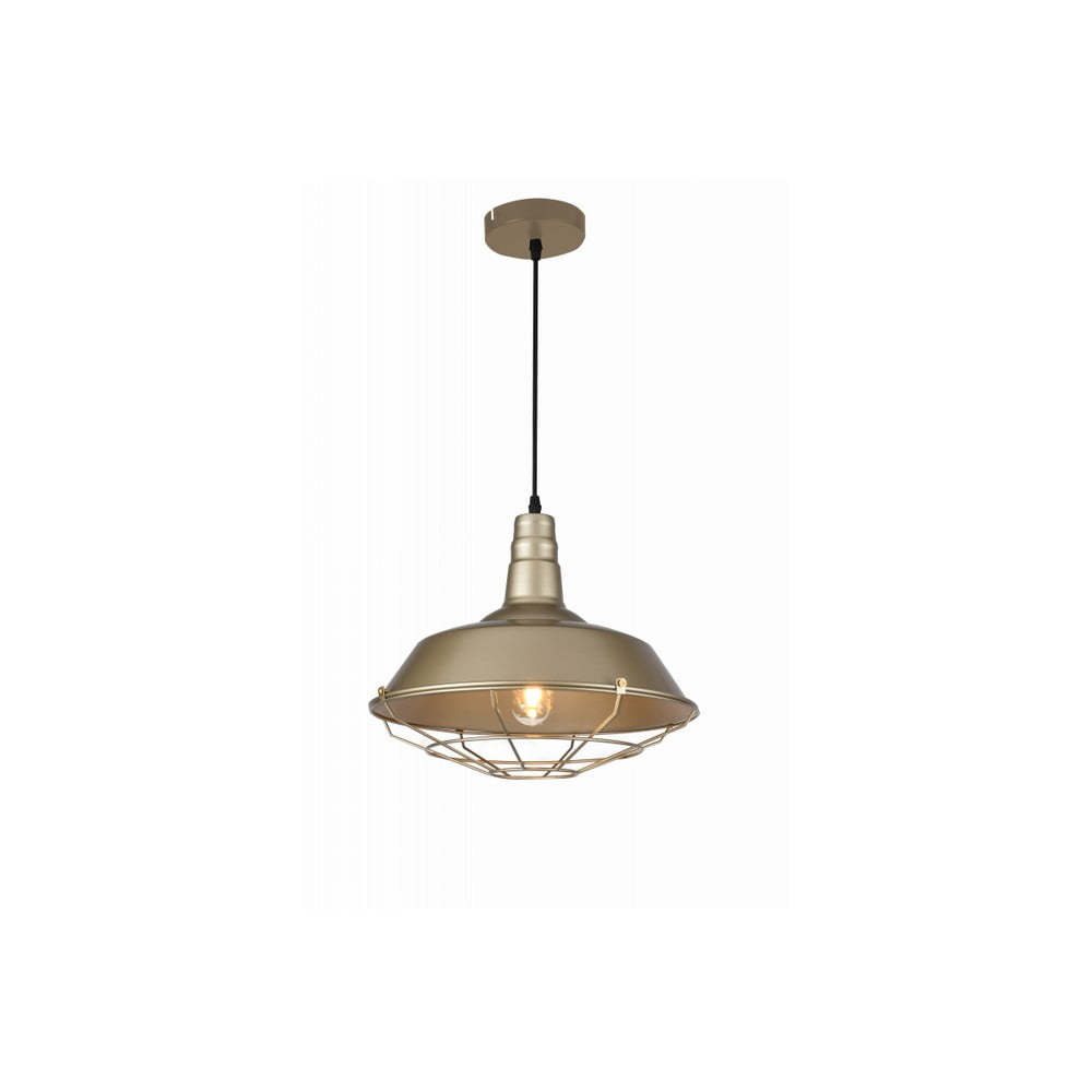 Lampada a sospensione in colore oro con paralume in metallo Solen - GTV | Lampadari