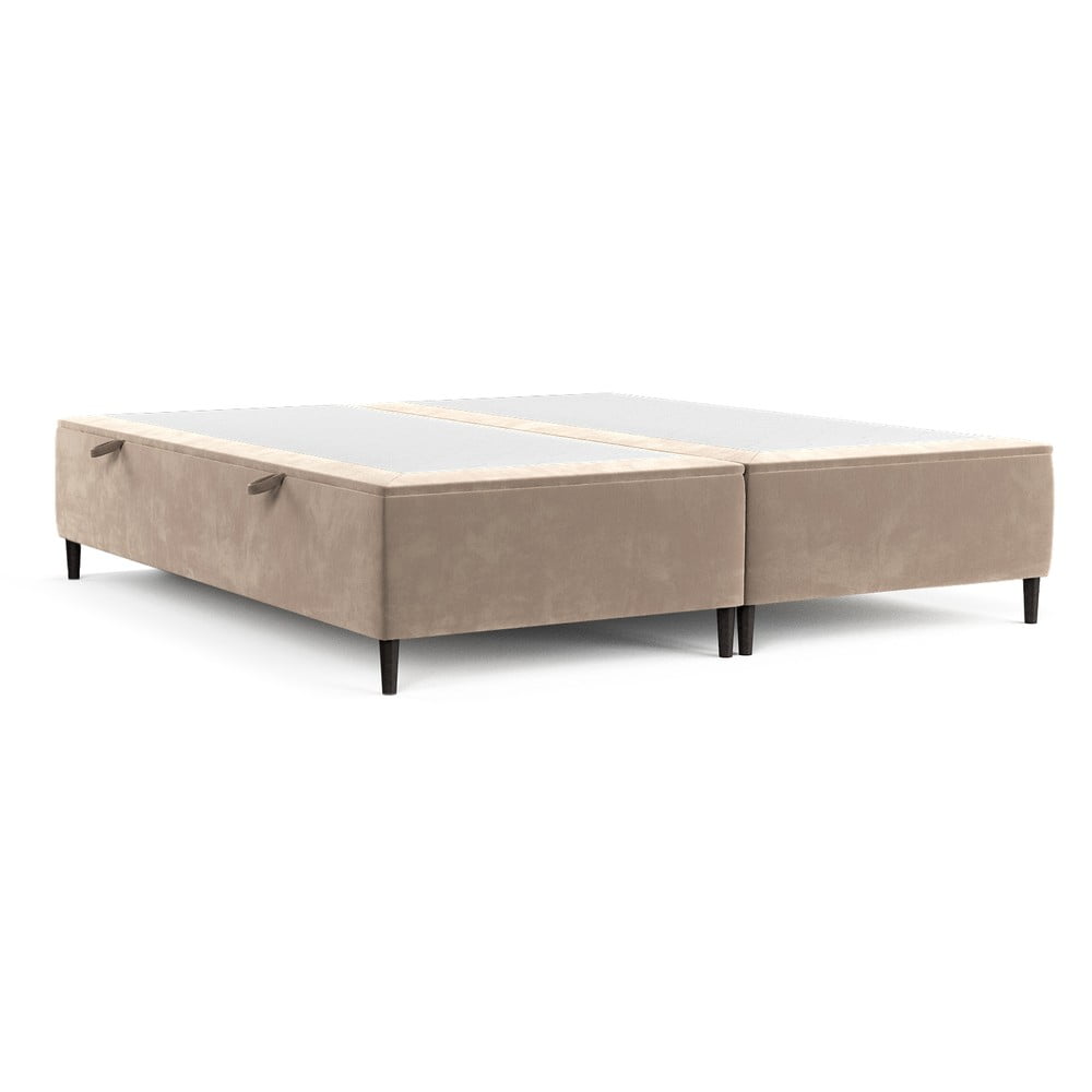 Letto matrimoniale imbottito beige con contenitore 160x200 cm Tate - Maison de Rêve | Letti matrimoniali