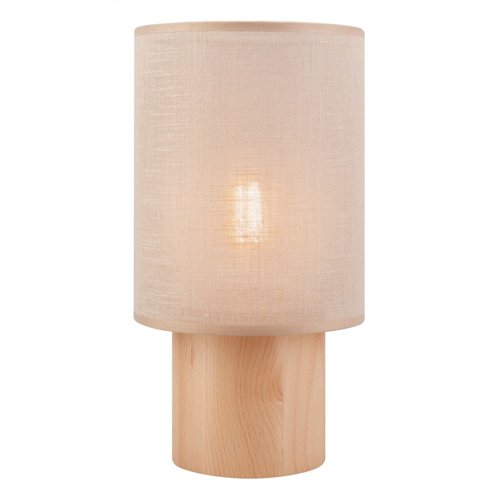 Lampada da tavolo marrone chiaro-beige con paralume in tessuto, altezza 30 cm Ari - LAMKUR | Abat-jour e lampade da tavolo