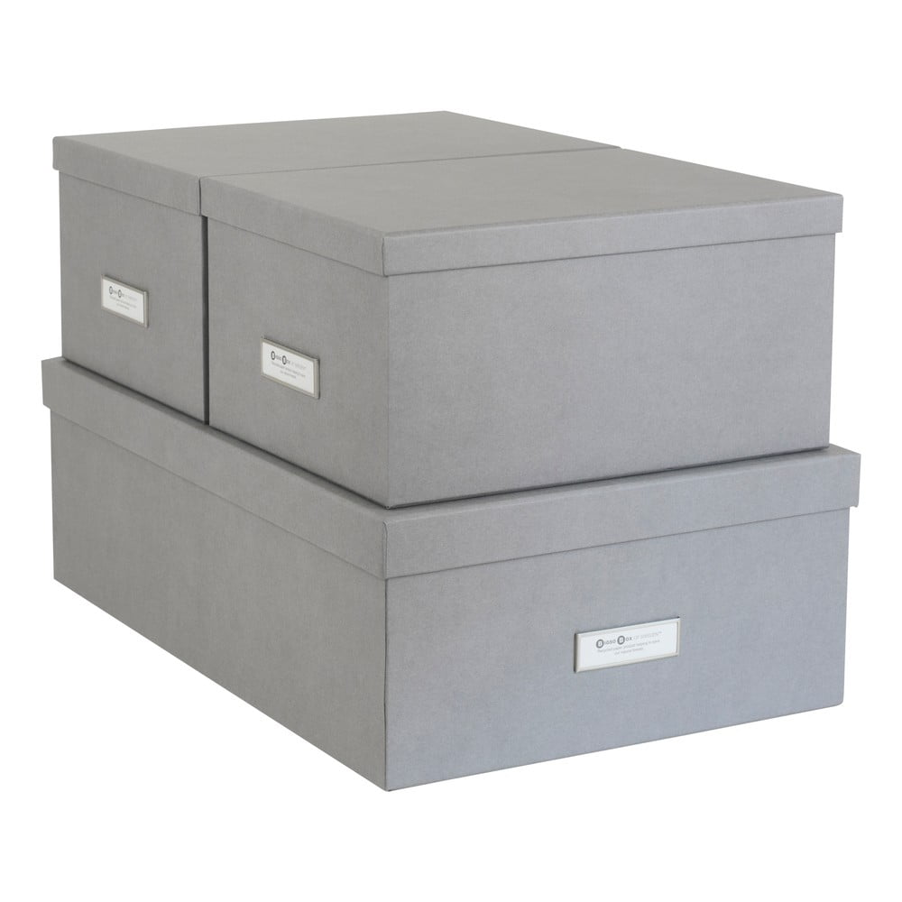Set di 3 scatole portaoggetti grigie Inge - Bigso Box of Sweden | Scatole