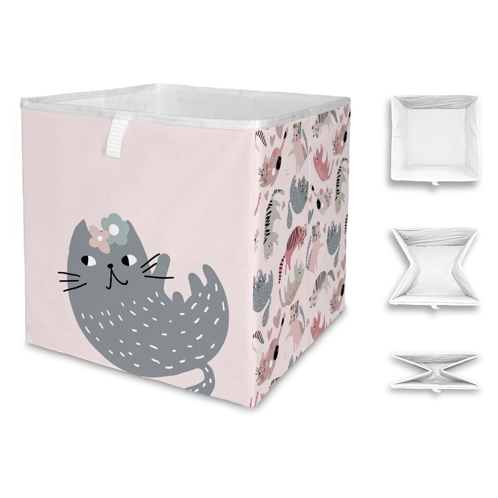 Scatola portaoggetti per bambini in tessuto Meow Meow - Butter Kings | Organizer per giocattoli