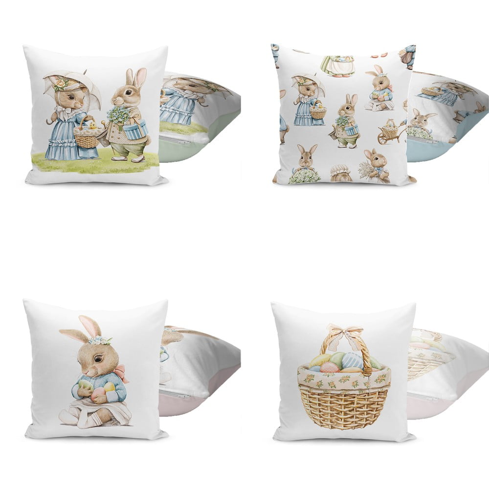 Federe con motivo pasquale in set da 4 43x43 cm - Mila Home | Federe