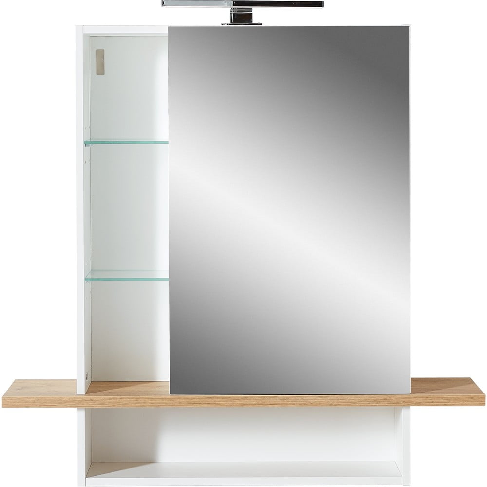 Mobile bagno sospeso bianco con specchio in rovere 90x91 cm Novolino - Germania | Armadietti e mobili da bagno
