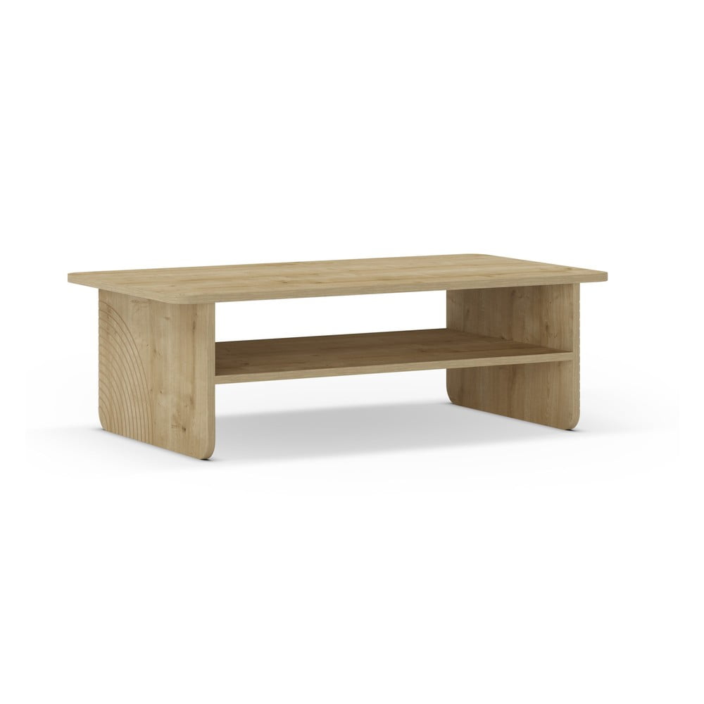 Tavolino da salotto di colore naturale con piano effetto rovere 60x110 cm Daira – Marckeric | Tavolini da salotto