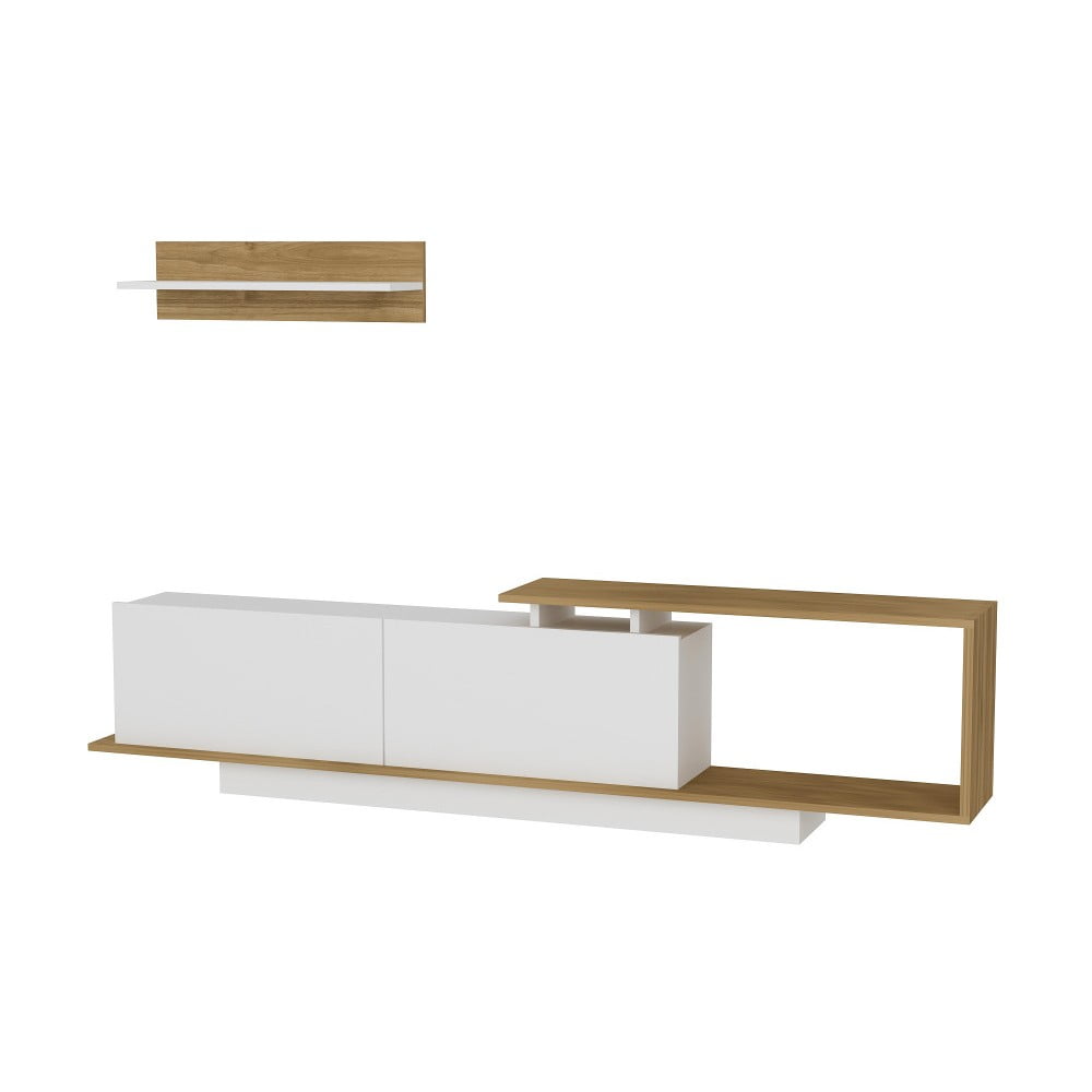Televisore bianco/naturale 180x55 cm Asos - Woody Fashion | Mobili TV