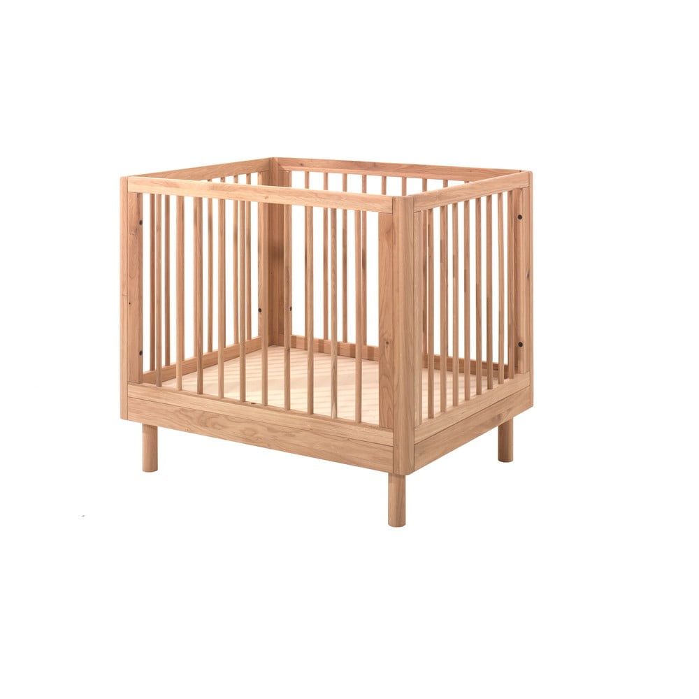 Lettino di colore naturale in rovere massiccio 95x75 cm Forrest – Vipack | Box per bambini