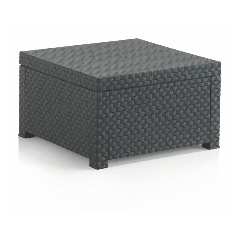 Tavolino da esterno grigio in rattan 56x56 cm - Juinsa | Tavolini da giardino
