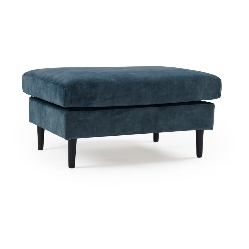 Pouf in velluto blu scuro Adagio - Scandic | Poggiapiedi