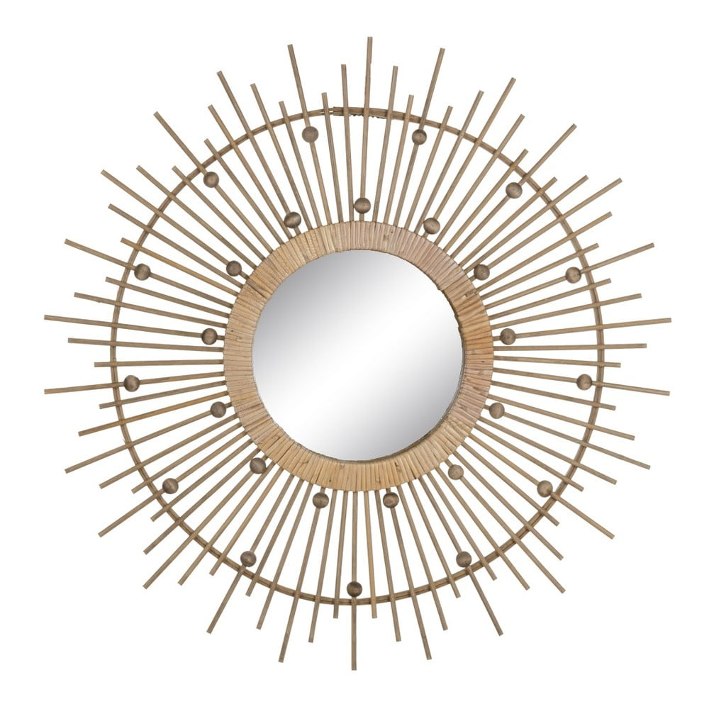 Specchio da parete con cornice in bambù ø 70 cm Sol - Ixia | Specchi