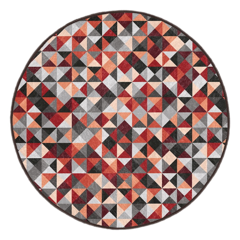 Tappeto rotondo rosso/grigio lavabile ø 150 cm Ignite – Mila Home | Tappeti