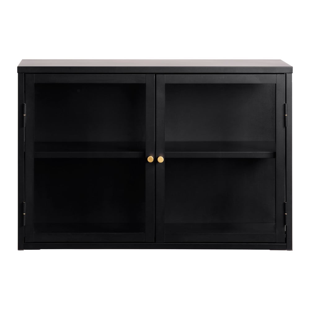 Vetrina nera in metallo 90x60 cm Carmel - Unique Furniture | Vetrine