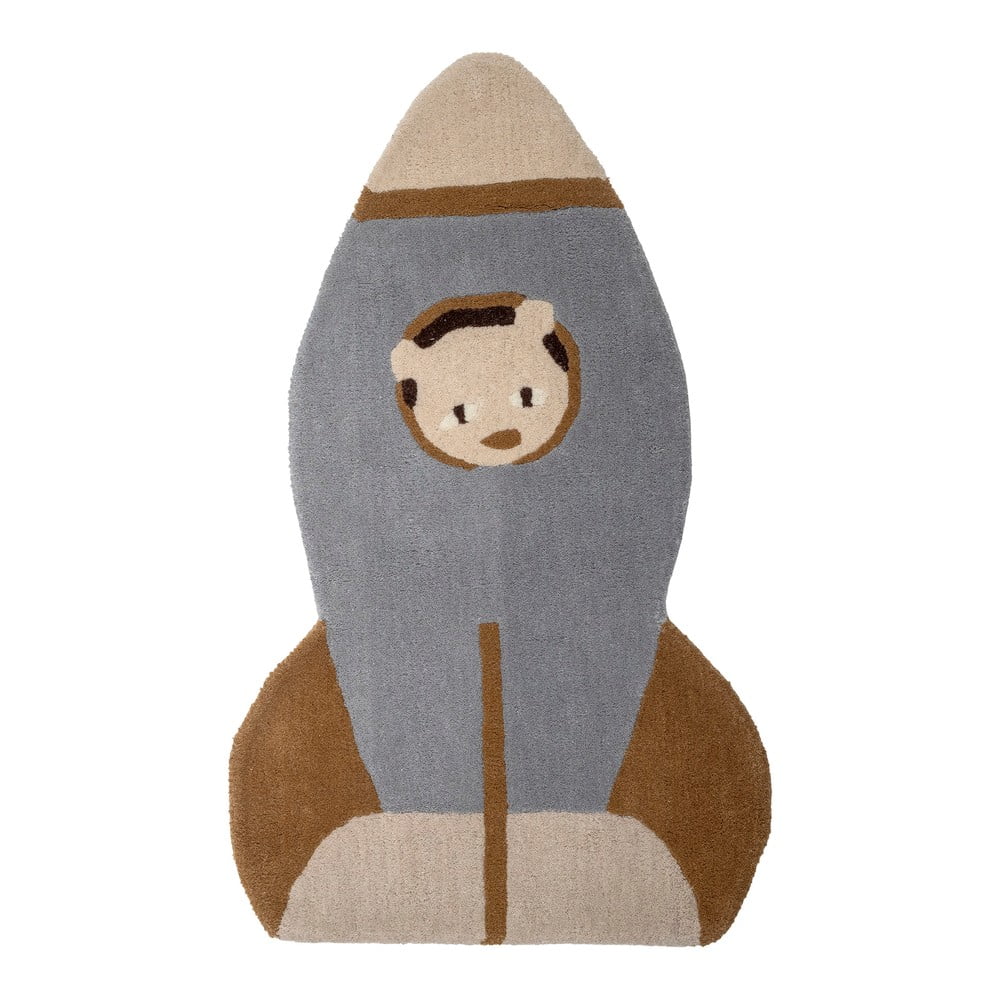 Tappeto di lana blu-marrone per bambini 60x100 cm Space - Bloomingville Mini | Tappeti per bambini