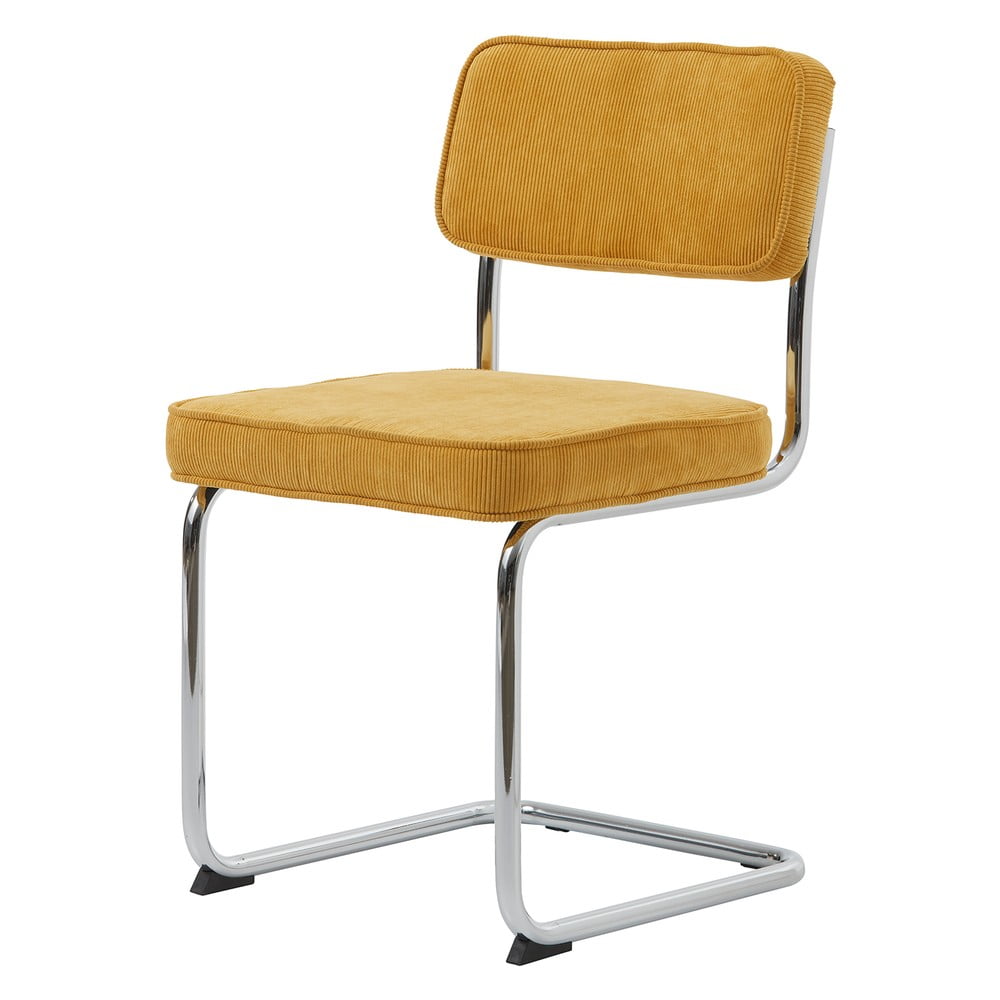 Sedia da pranzo in velluto a coste giallo Rupert - Unique Furniture | Sedie da pranzo