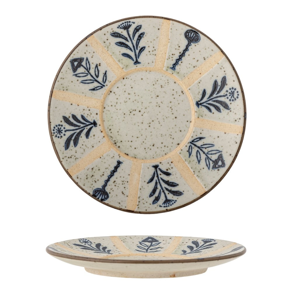 Piatto da dessert in gres azzurro e crema ø 16 cm Leonie - Bloomingville | Piatti