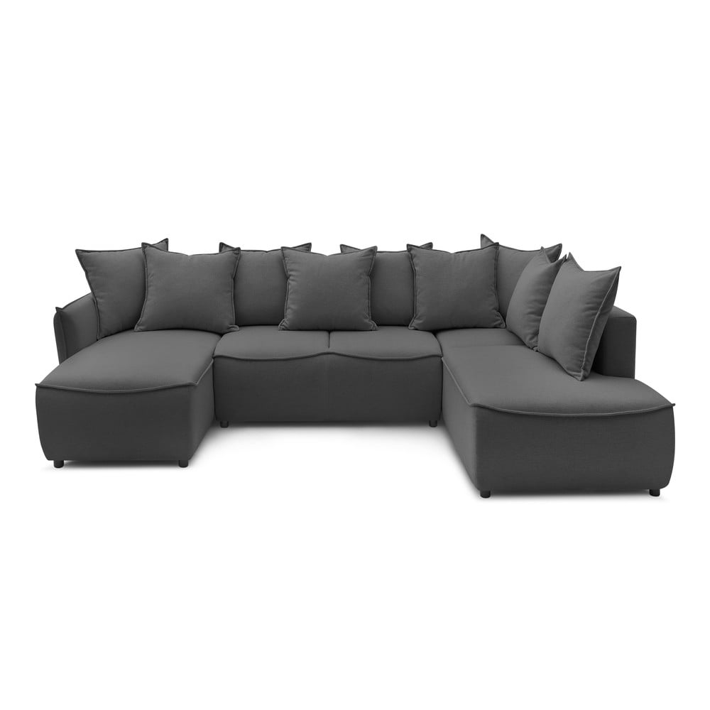 Divano letto angolare grigio scuro (angolo destro) Leon - Bobochic Paris | Divani ad angolo