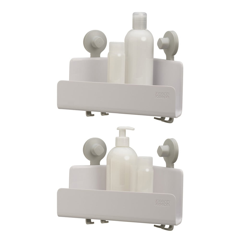Set di 2 mensole angolari bianche autoportanti in plastica per il bagno EasyStore - Joseph Joseph | Mensole per il bagno