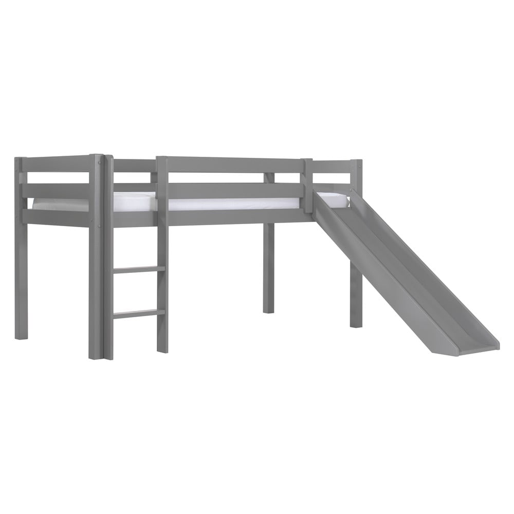 Letto rialzato in pino grigio 90x200 cm PINO - Vipack | Letti per bambini