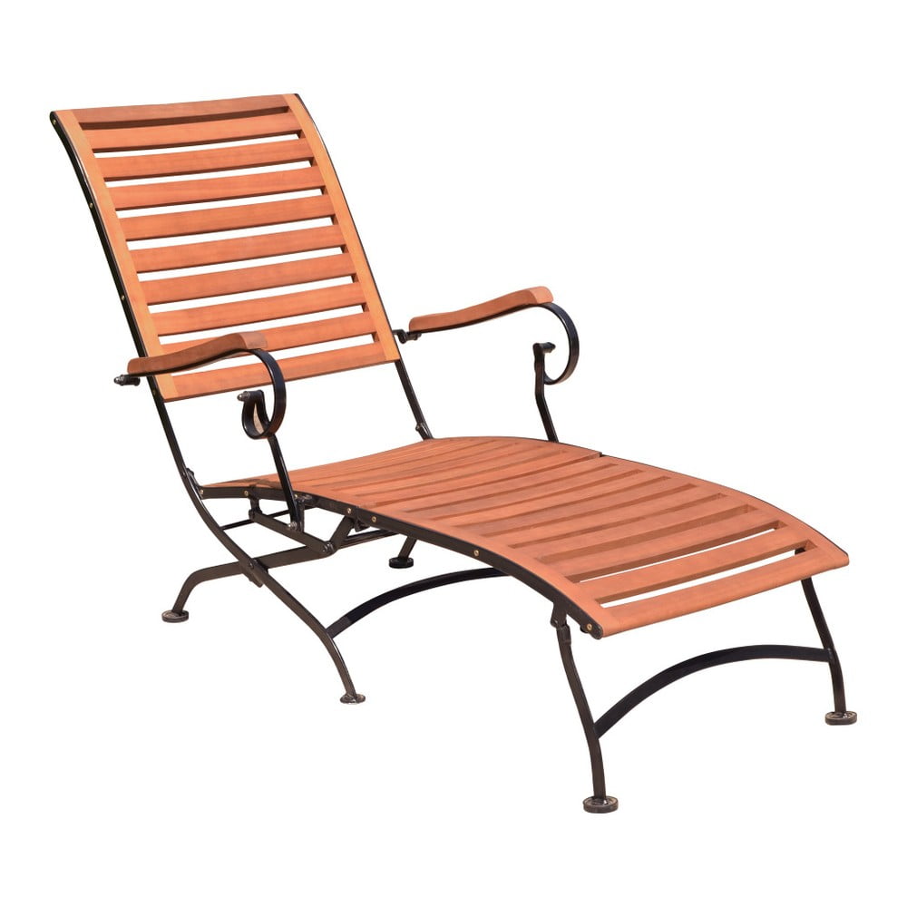 Chaise longue da giardino in legno marrone Vienna - Garden Pleasure | Lettini da giardino