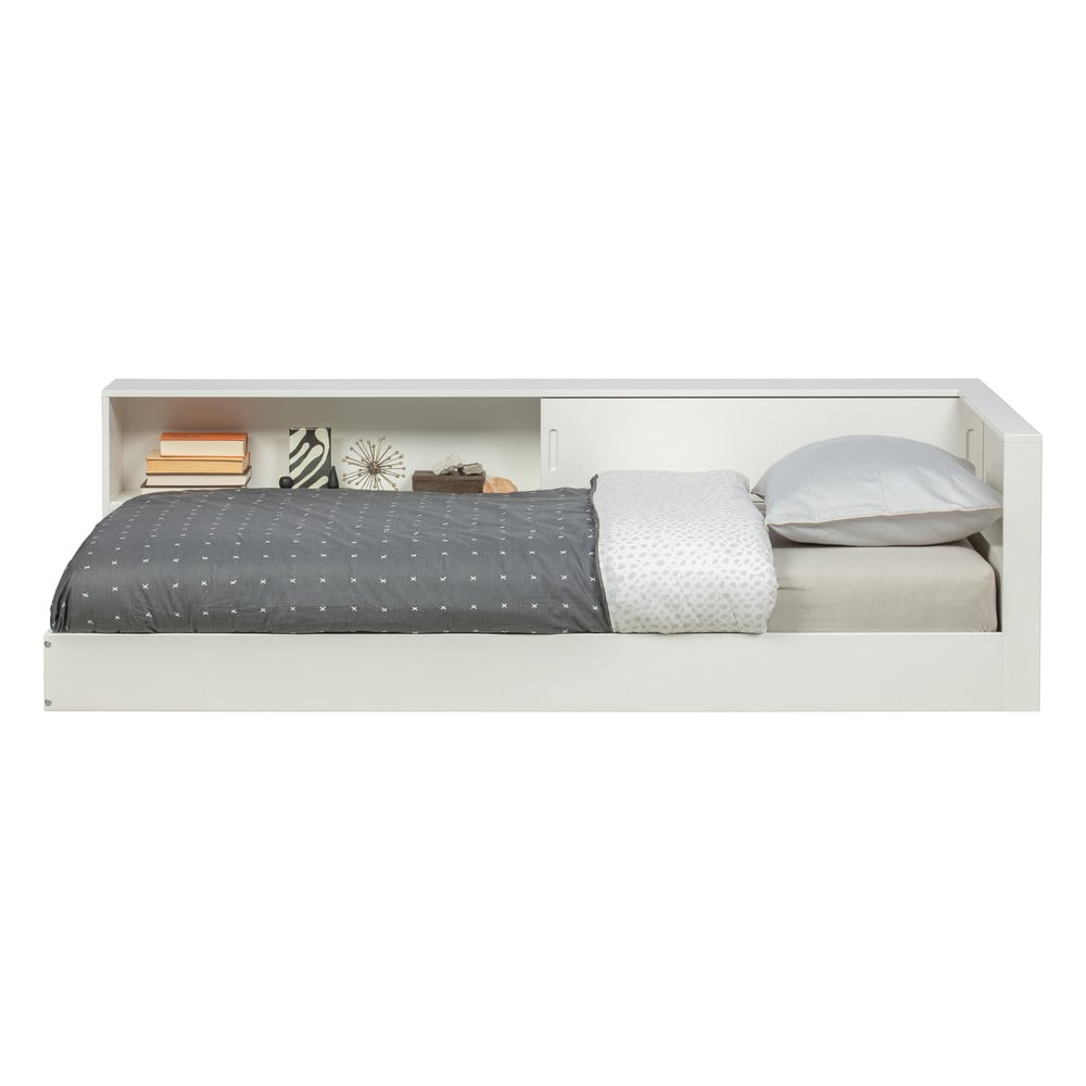 Letto singolo bianco con contenitore 90x200 cm Connect - WOOOD | Letti singoli
