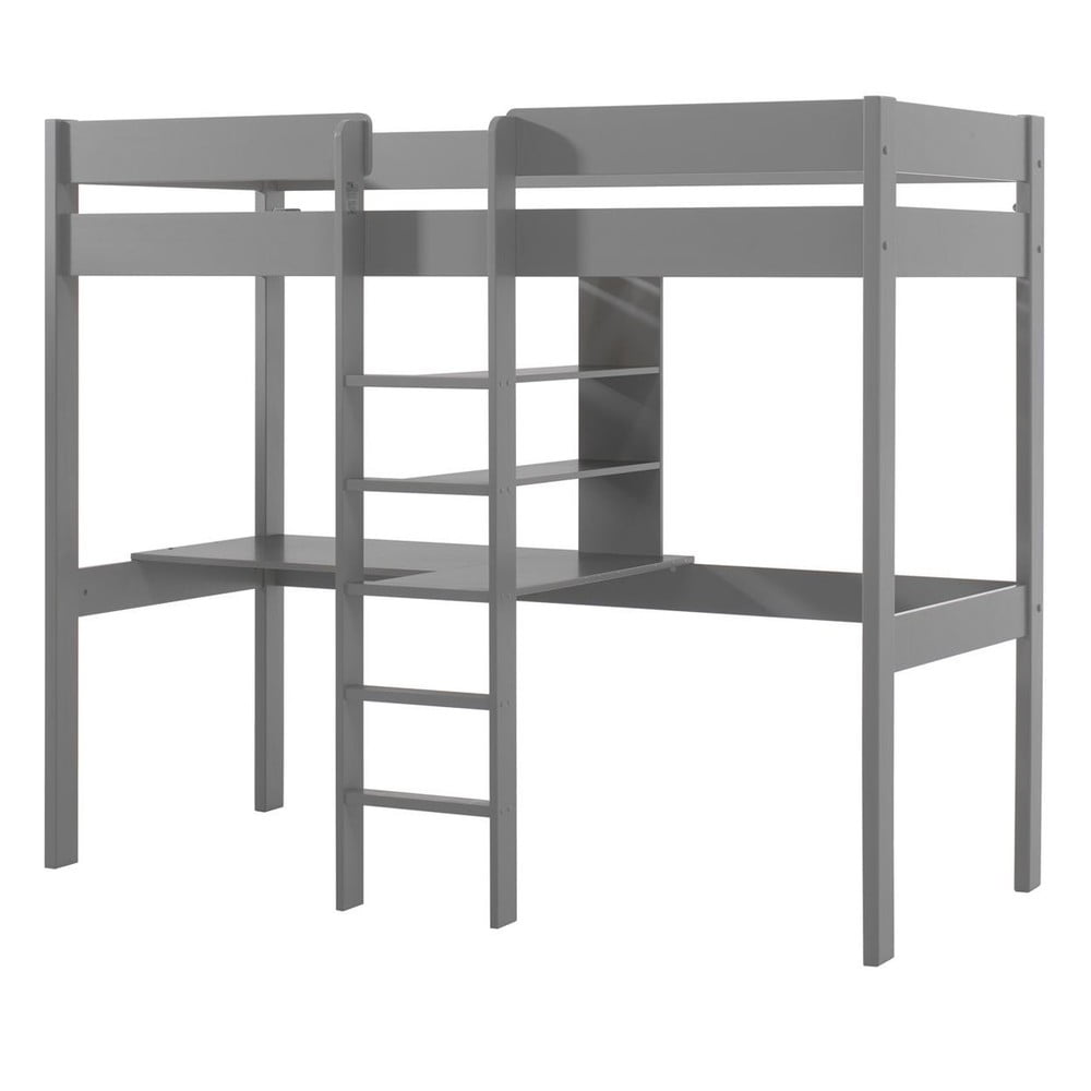 Letto rialzato grigio per bambini 90x200 cm Pino - Vipack | Letti per bambini