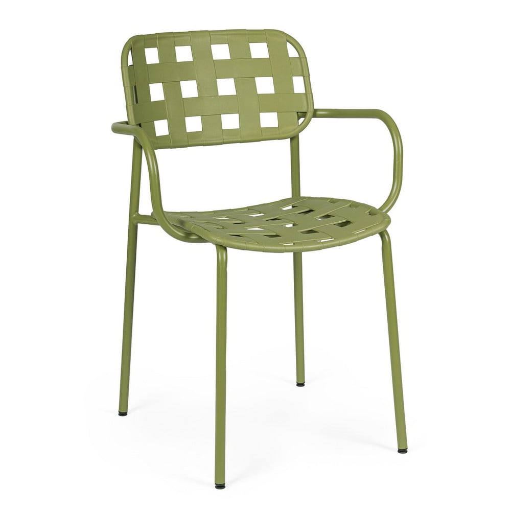 Sedie da esterno in set verdi in metallo 4 pz Clover   – Bizzotto | Sedie da giardino